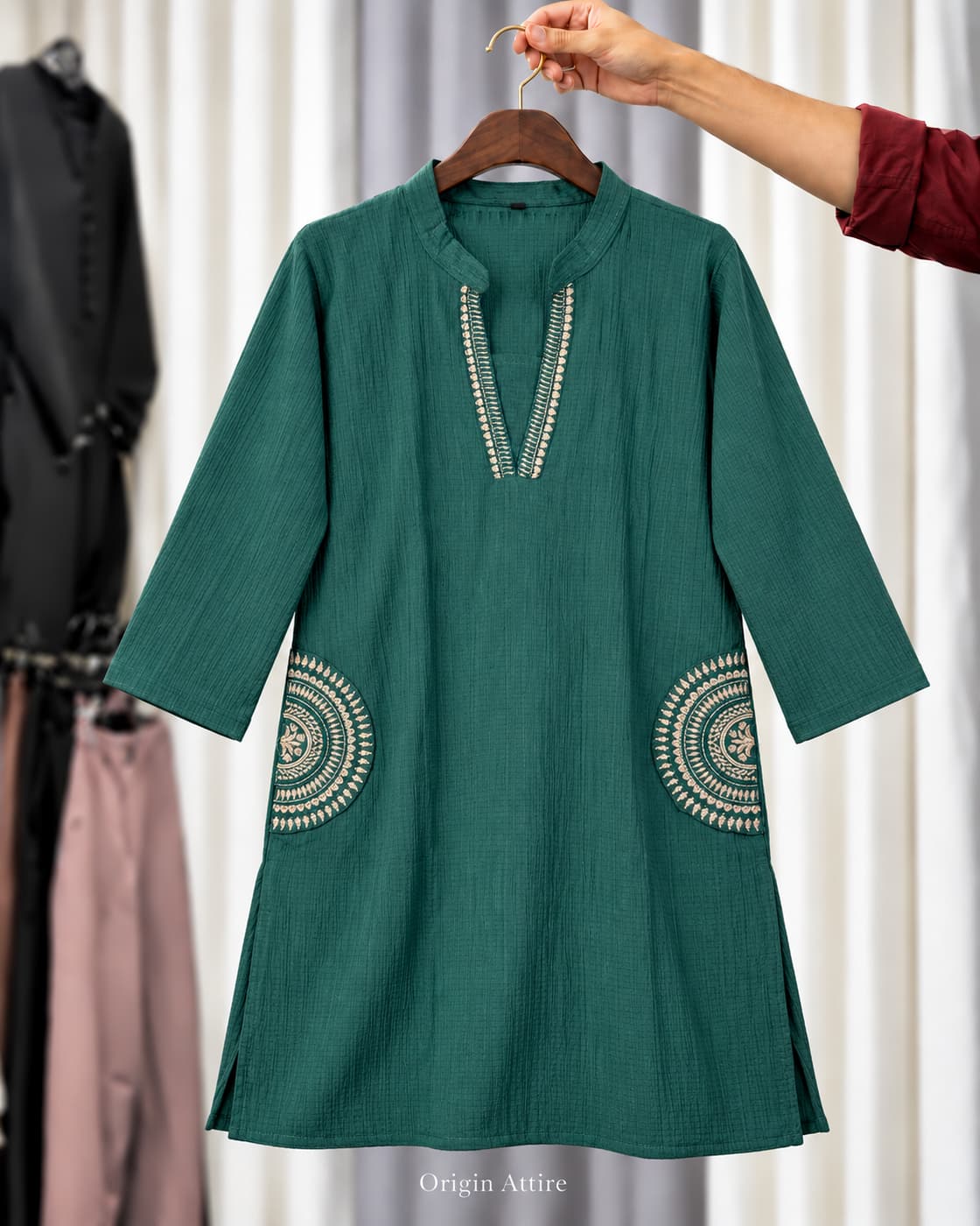 Embroidered Neck Kurti 0